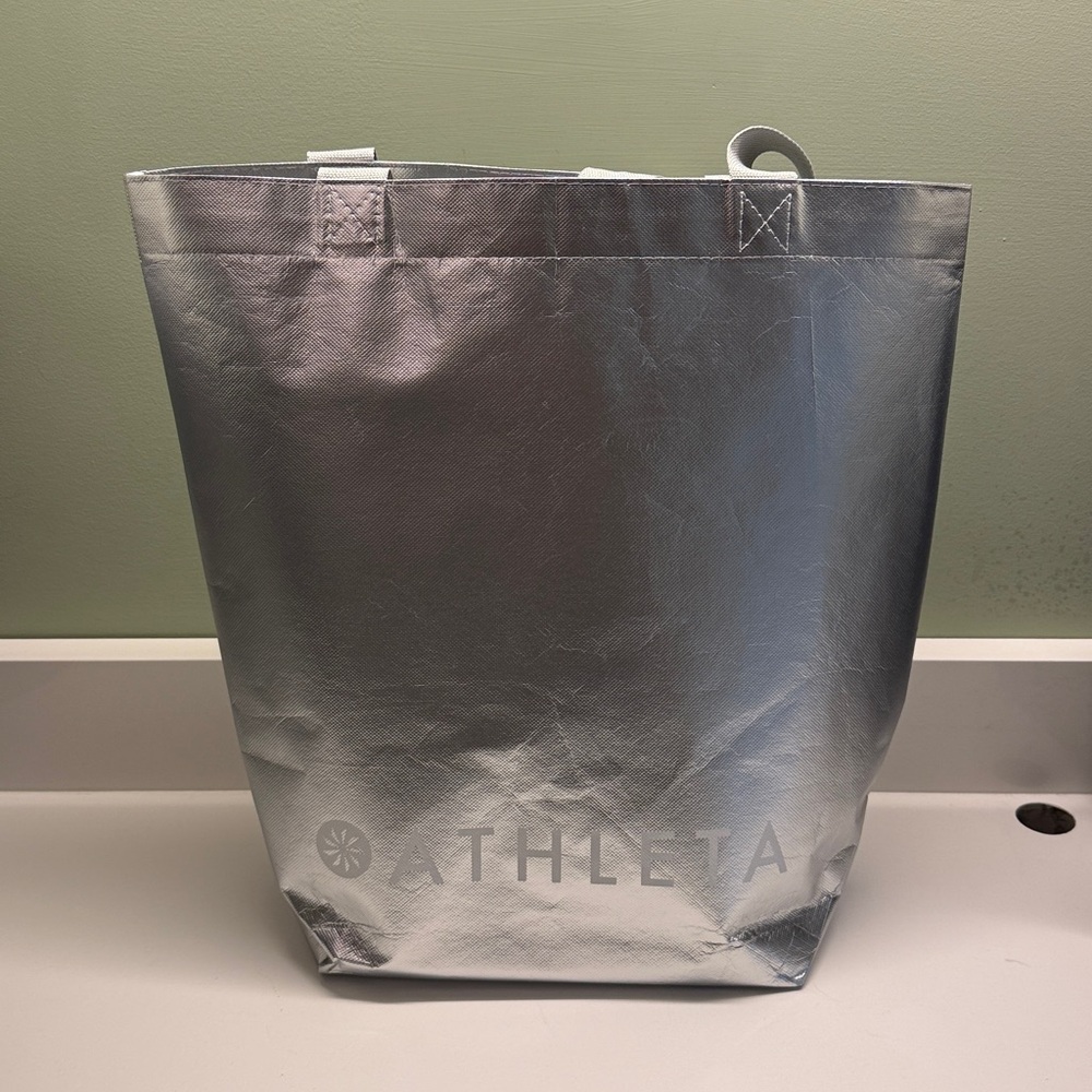 Athleta Metallic Silver Tote - Large
